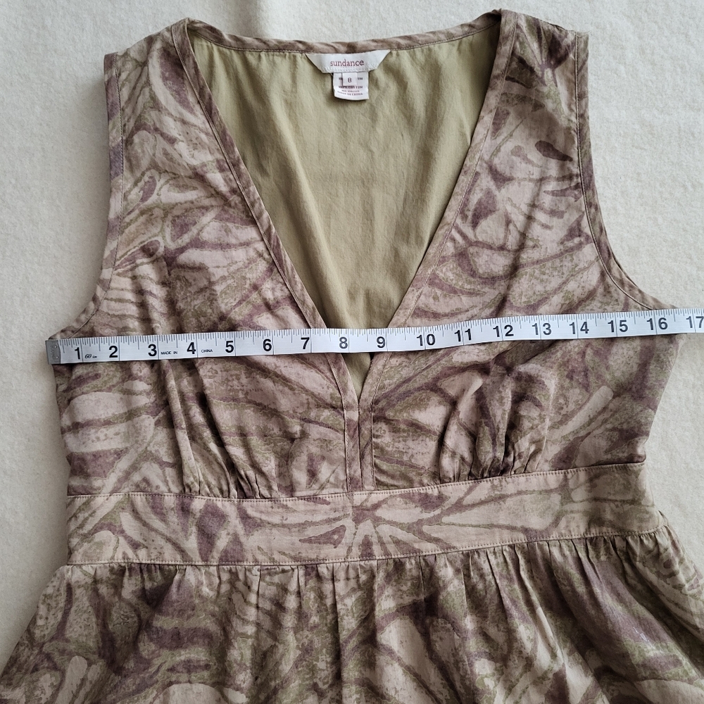 Sundance Maxi Dress Women's Size 8 Brown Fall Floral 100% Cotton Lined - Picture 5 of 16